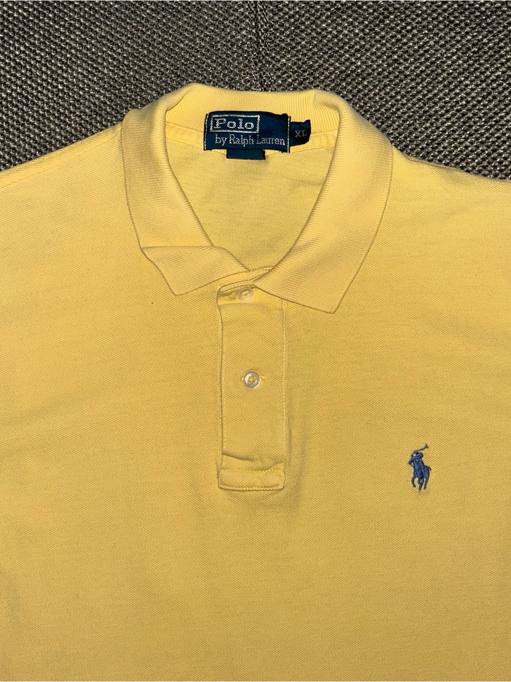 90s Polo by Ralph Lauren Yellow Polo with Light Blue Pony Logo